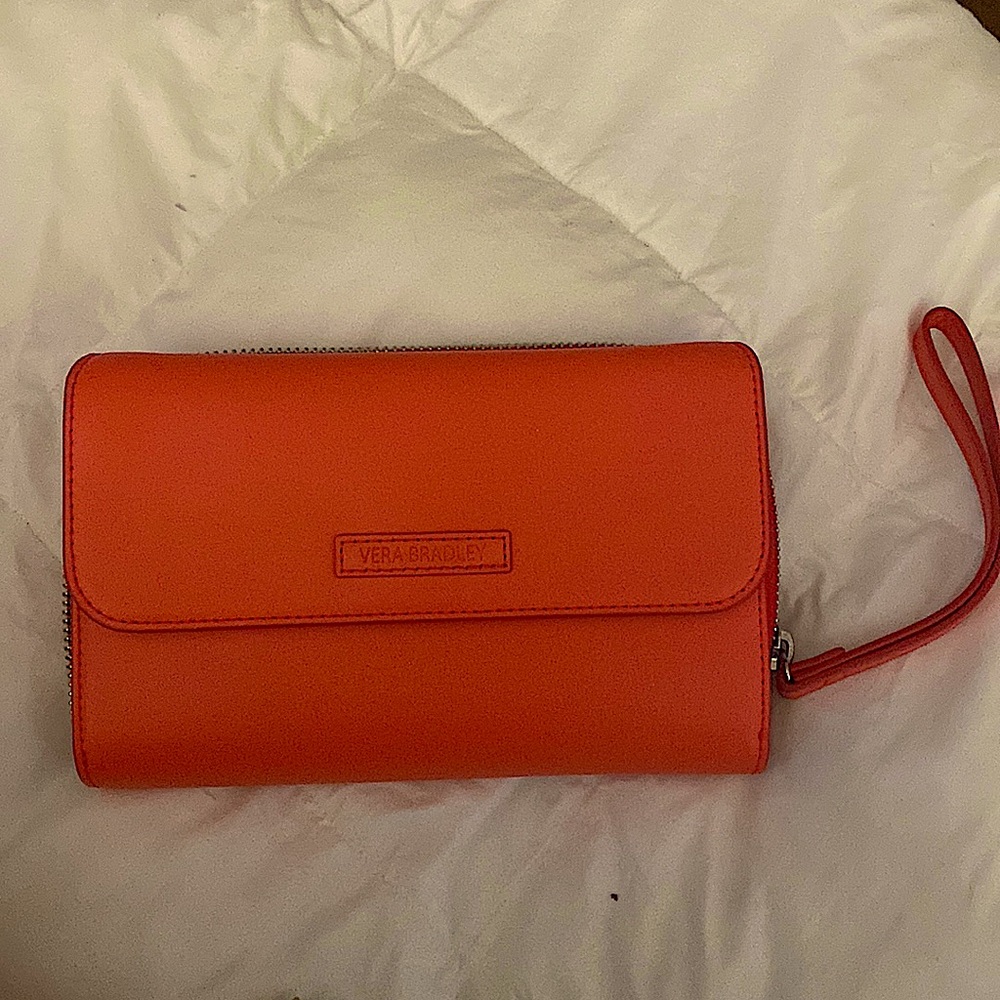 The perfect pop of color Vera Bradley Orange wallet hand purse. used once